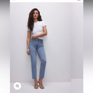 Good American Blue Straight Leg Jeans